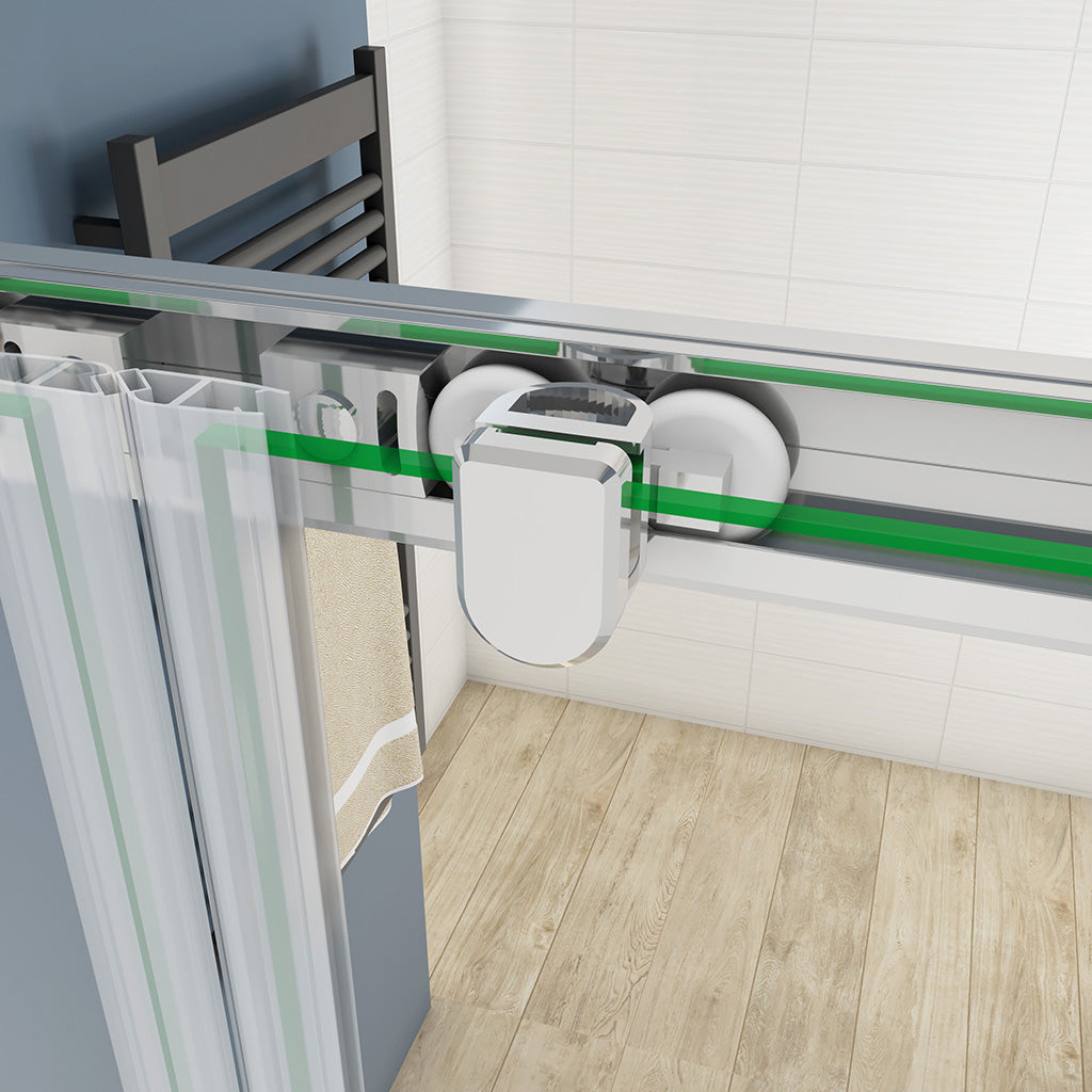 schiebe duschkabine doppelschiebetür dusche 140 H190 cm für badezimmer