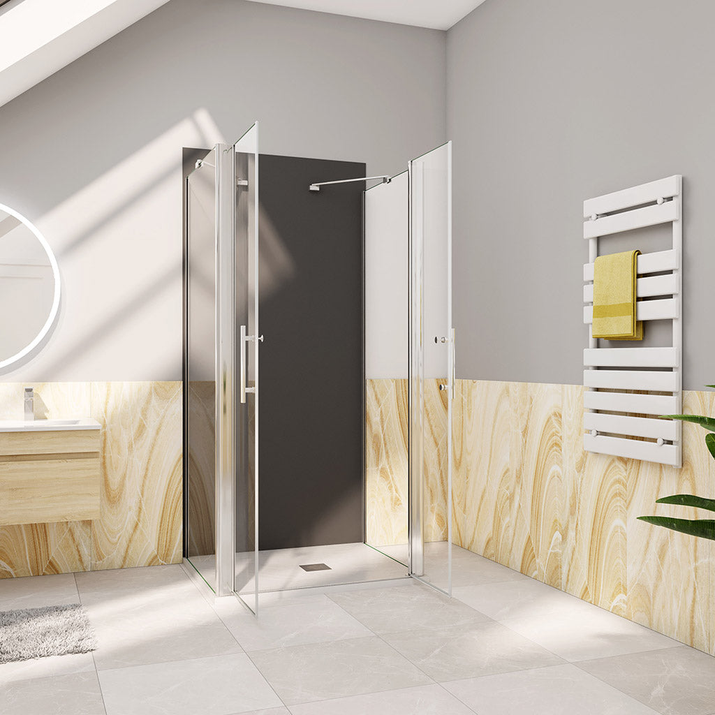 zweitürig U Form Dusche 800x800xH.1950 mm Aluverbundplatte für badezimmer