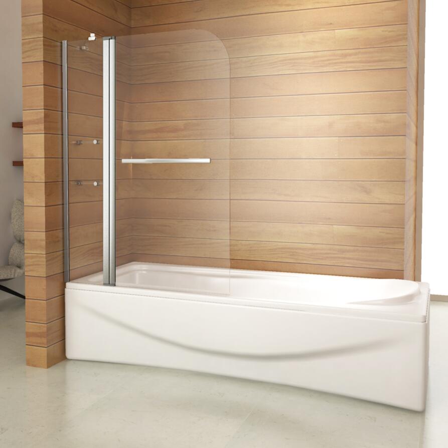 120x140cm Badewanne Aufsatz 2 tlg. Faltwand Duschwand Drehen duschabtrennung