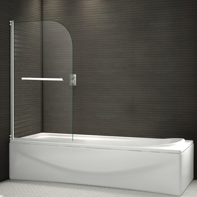 Duschabtrennung Badewannenaufsatz Badewannenabtrennung Dusche Duschwand 80x140cm - zum Schließen ins Bild klicken