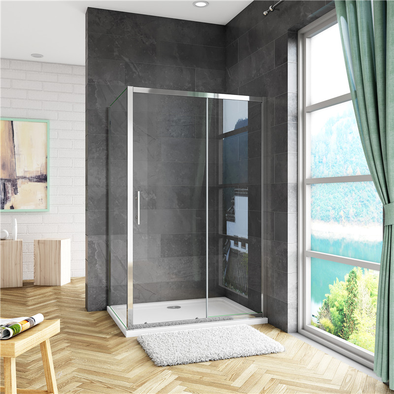 140x80cm Duschkabine Duschabtrennung Duschwand Schiebetür Ohne Duschtasse - zum Schließen ins Bild klicken
