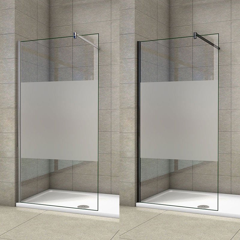 70-140x200cm Walk in Duschabtrennung Duschwand 10mm NANO Glas mit satinierte Glasschutzfolie dusche